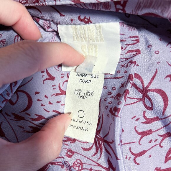 ANNA SUI 100% Silk Vintage inspired Pleated Midi Skirt - Picture 6 of 11